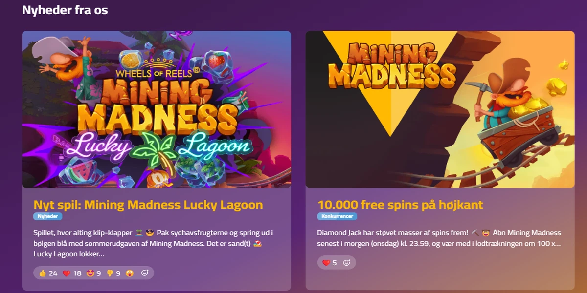 Nyheder og gratis spins kampagner hos pip.dk